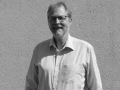Schwarz-Weißes Portrait von Herrn Dr. Rieck.